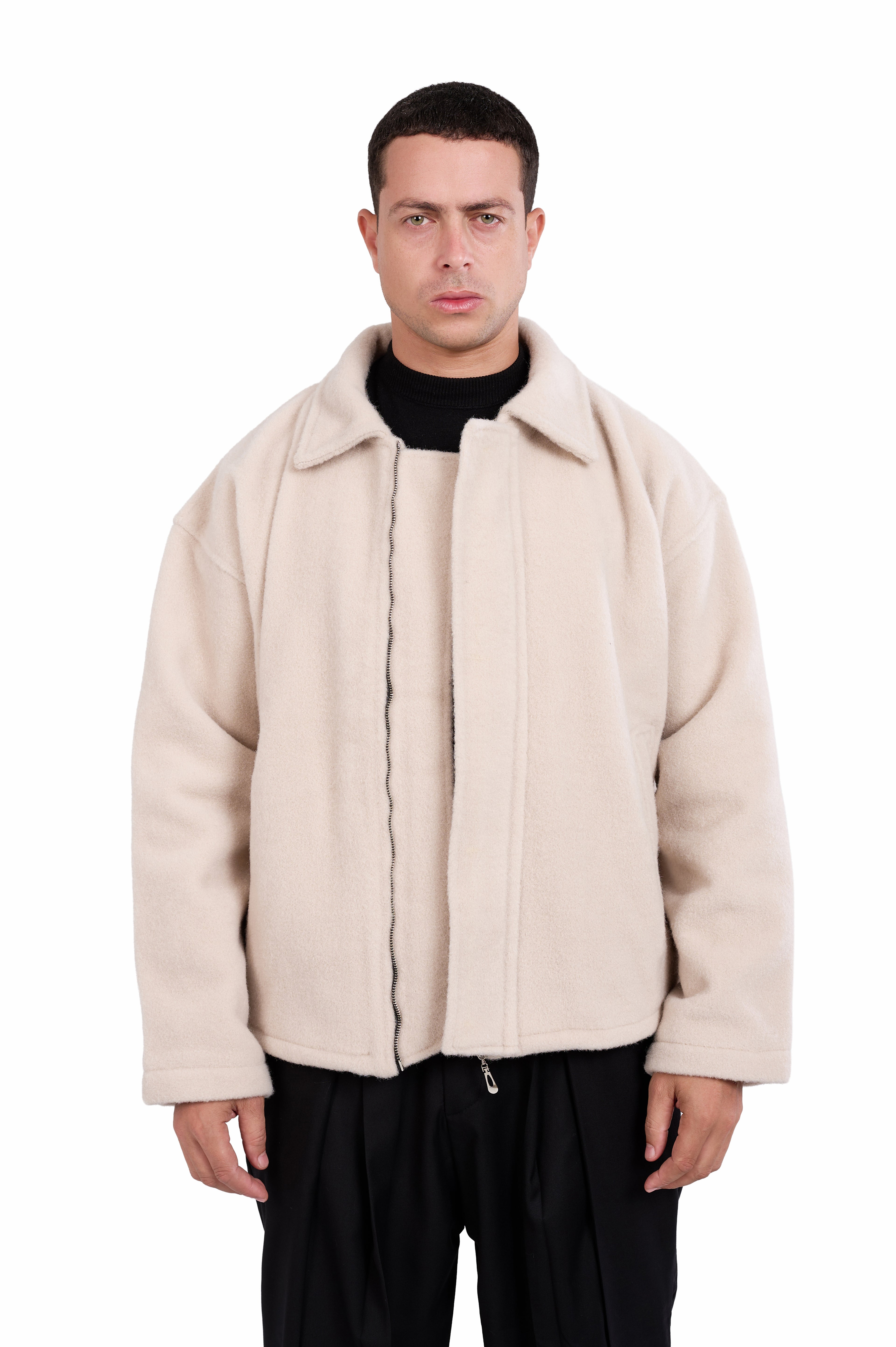 Warm Off-White Monvo Jacket (Hidden Zipper)